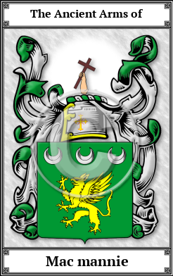 Mac mannie Family Crest Download (JPG)  Book Plated - 150 DPI